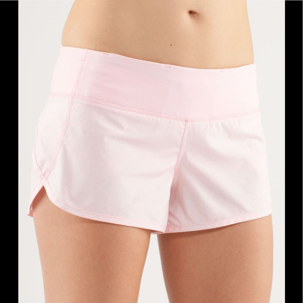 🦄 Shimmering RARE! Lululemon 6 Pink Sparkle RUN Speed Shorts 2.5” Lined